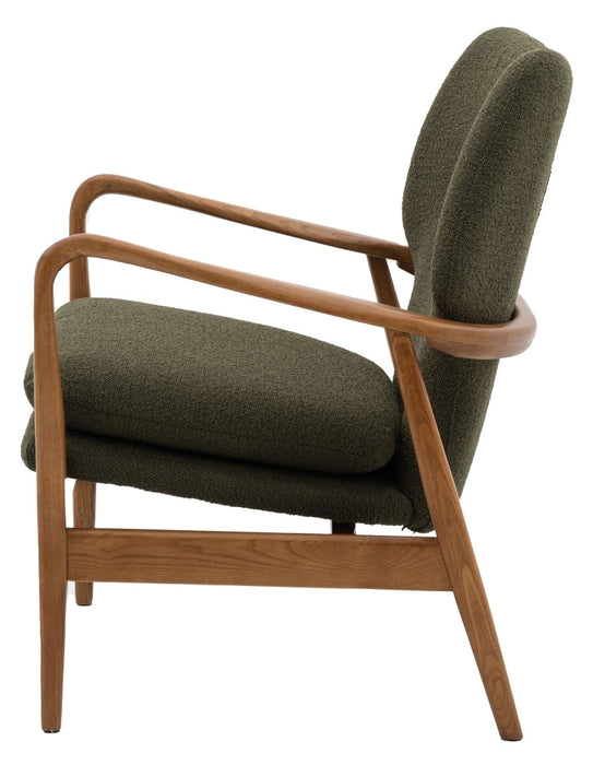 Jensen Green Fabric Armchair