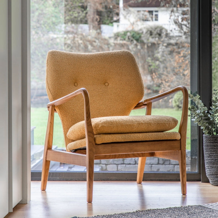 Jensen Ochre Fabric Armchair