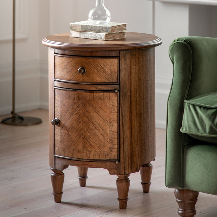 Highgrove Mindy Wood Drum Side Table
