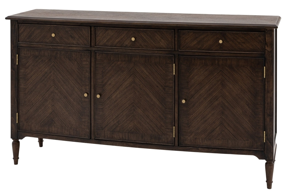Madison Dark Coffee Wooden Sideboard - 3 Door 3 Drawer