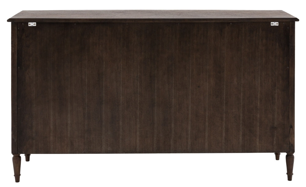 Madison Dark Coffee Wooden Sideboard - 3 Door 3 Drawer