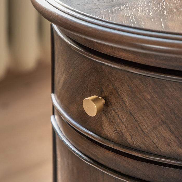 Madison Dark Coffee Wooden Drum Side Table