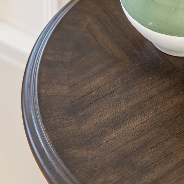 Madison Dark Coffee Wooden Round Side Table