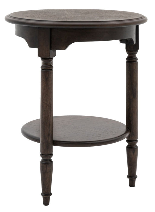 Madison Dark Coffee Wooden Round Side Table