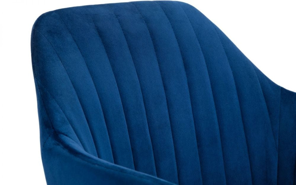 Kahlo Blue Velvet Fabric Swivel Office Chair