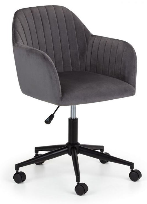 Kahlo Grey Velvet Fabric Swivel Office Chair