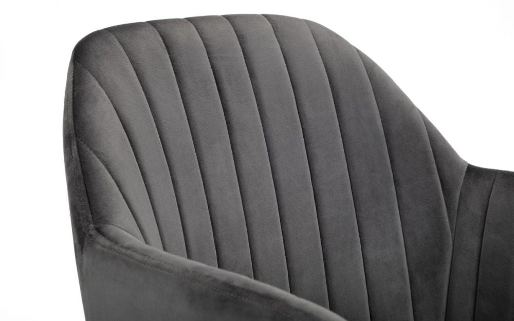 Kahlo Grey Velvet Fabric Swivel Office Chair