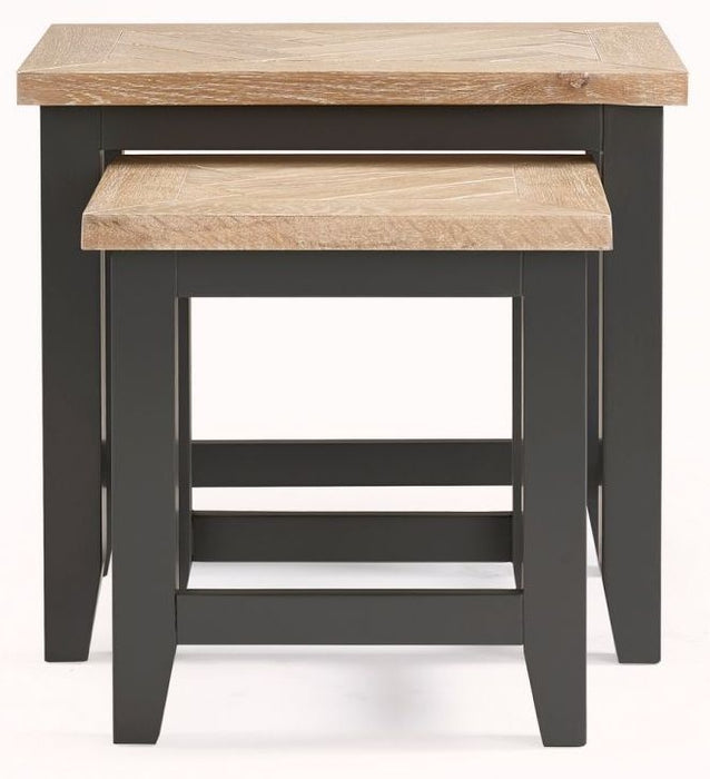 Bordeaux Dark Grey Lacquer Nest of 2 Tables