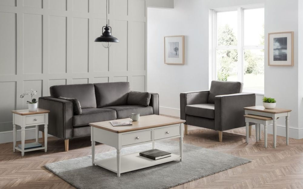 Provence Grey Lacquer Nest of 2 Tables