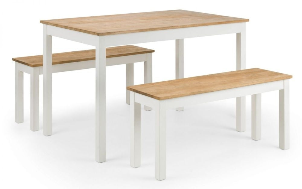 Coxmoor Ivory Lacquer Dining Oak Bench