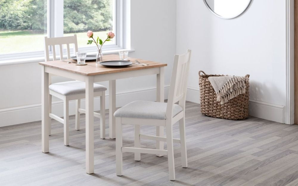 Coxmoor Ivory Painted 2 Seater Dining Set with 2 Chairs