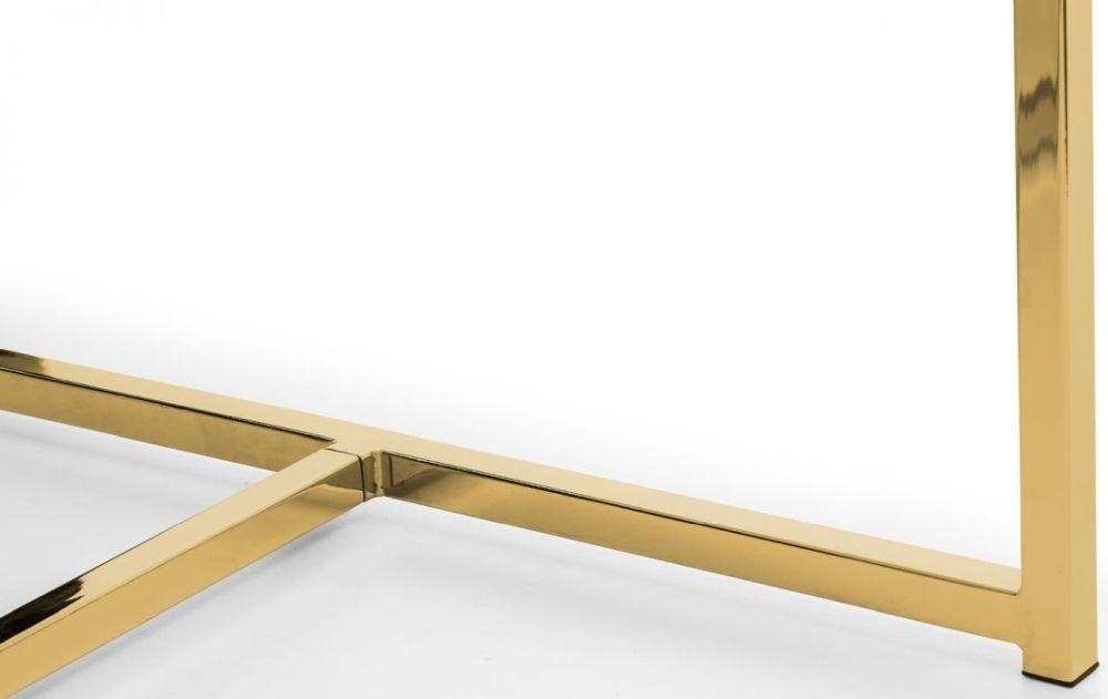 Scala White Marble and Gold 4 Seater Dining Table