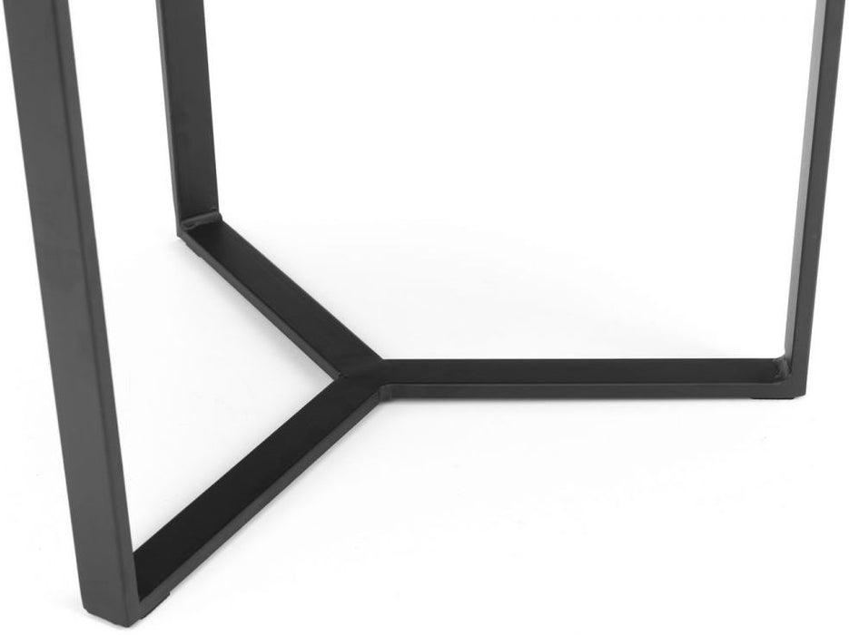 Loft Walnut Effect Top and Black Round Lamp Table