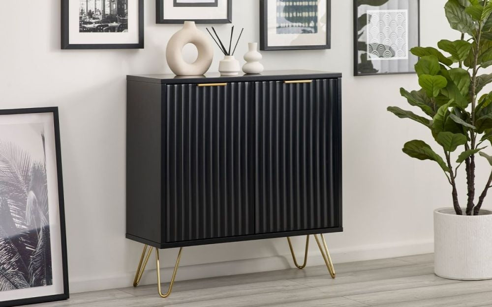 Murano Matte Black 2 Door Sideboard