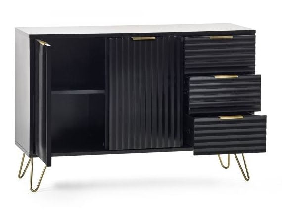 Murano Matte Black 2 Door 3 Drawer Sideboard
