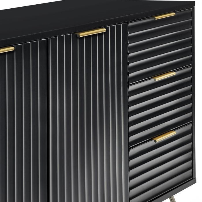 Murano Matte Black 2 Door 3 Drawer Sideboard