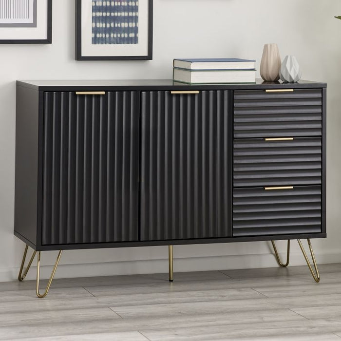Murano Matte Black 2 Door 3 Drawer Sideboard