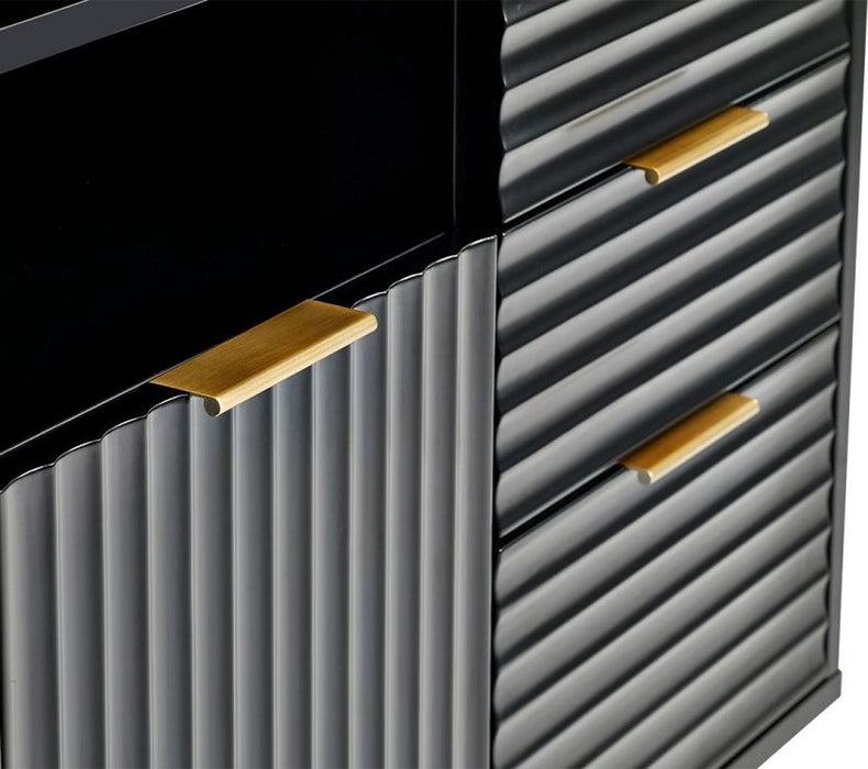 Murano Matte Black 2 Door 2 Drawer Sideboard