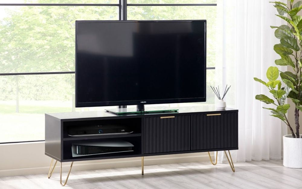 Murano Matte Black TV Unit to 64inch