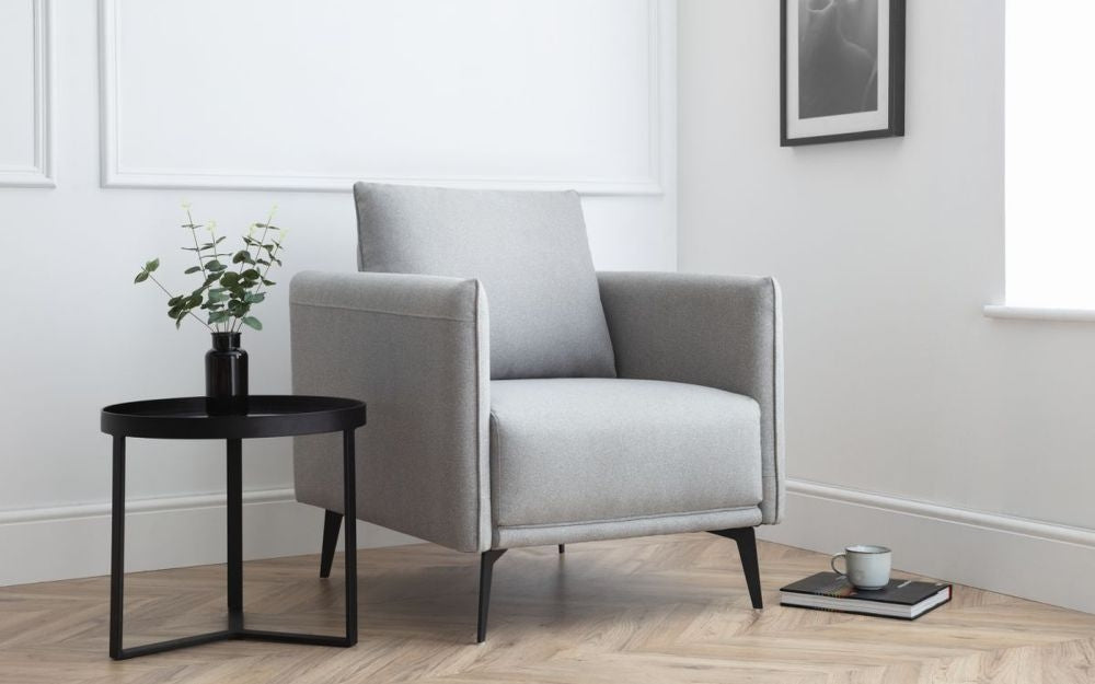 Rohe Platinum Wool Effect Fabric Armchair