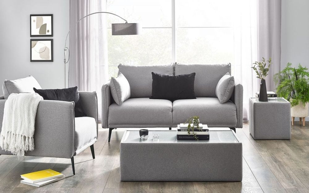 Rohe Platinum Wool Effect Coffee Table