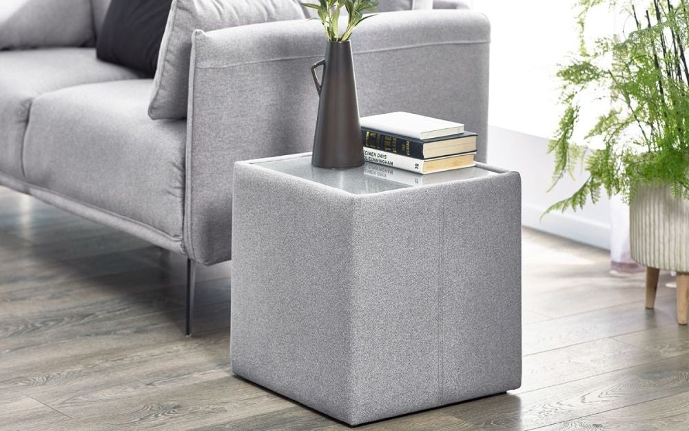 Rohe Platinum Wool Effect Lamp Table