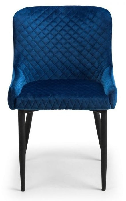 Findlay Square 4 Seater Dining Set with 4 Luxe Blue Chairs