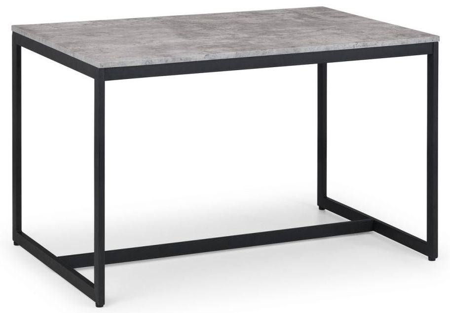 Staten Concrete Effect 4 Seater Dining Set with Jazz Black 4 chairs