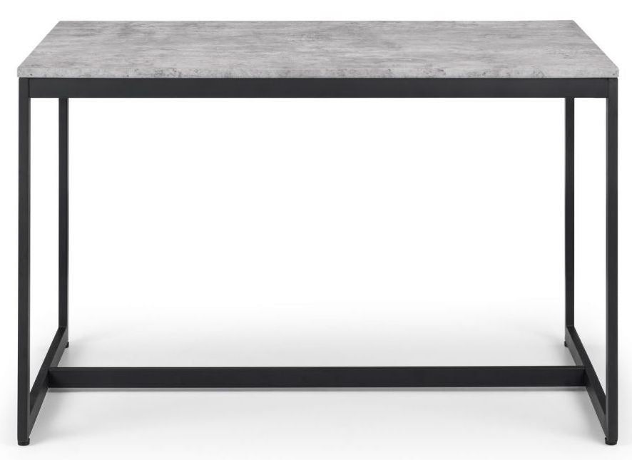 Staten Concrete Effect 4 Seater Dining Set with Jazz Black 2 Chair with 1 Bench