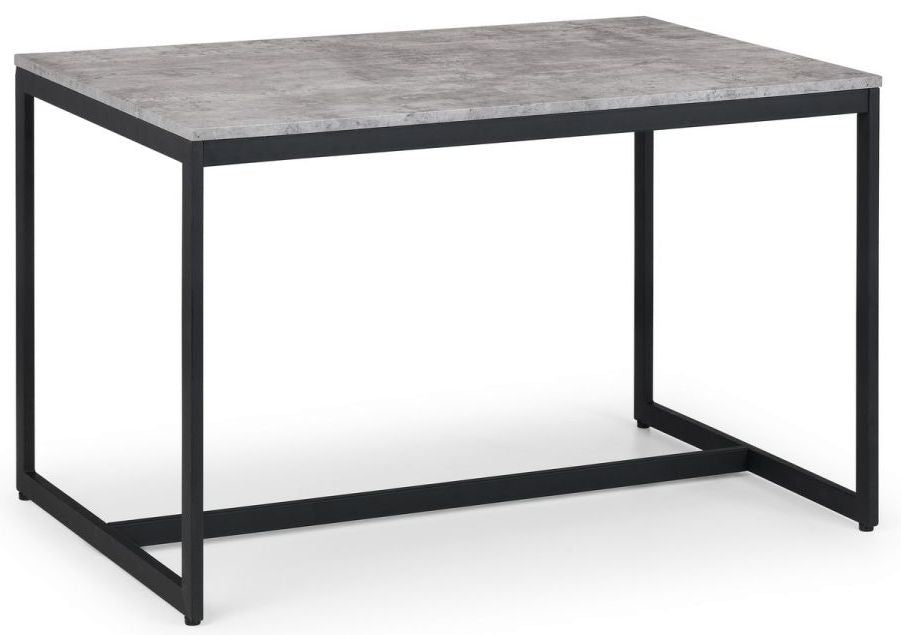 Staten Concrete Effect 4 Seater Dining Set with Jazz Black 2 Chair with 1 Bench