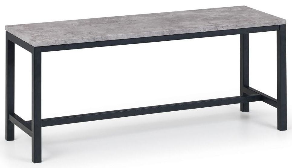 Staten Concrete Effect 4 Seater Dining Set with Monroe 2 Chair with 1 Bench