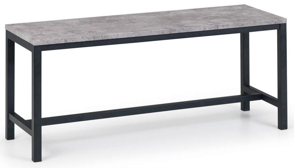 Staten Concrete Effect 4 Seater Dining Set with Soho 2 Chair with 1 Bench