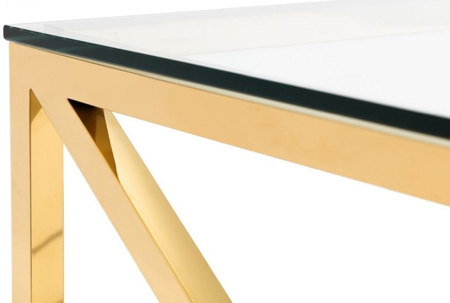 Miami Glass and Gold Coffee Table