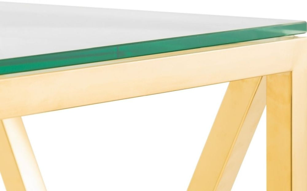 Miami Glass and Gold Console Table