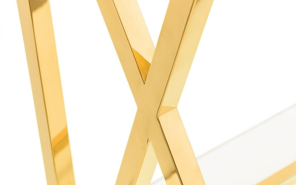 Miami Glass and Gold Console Table