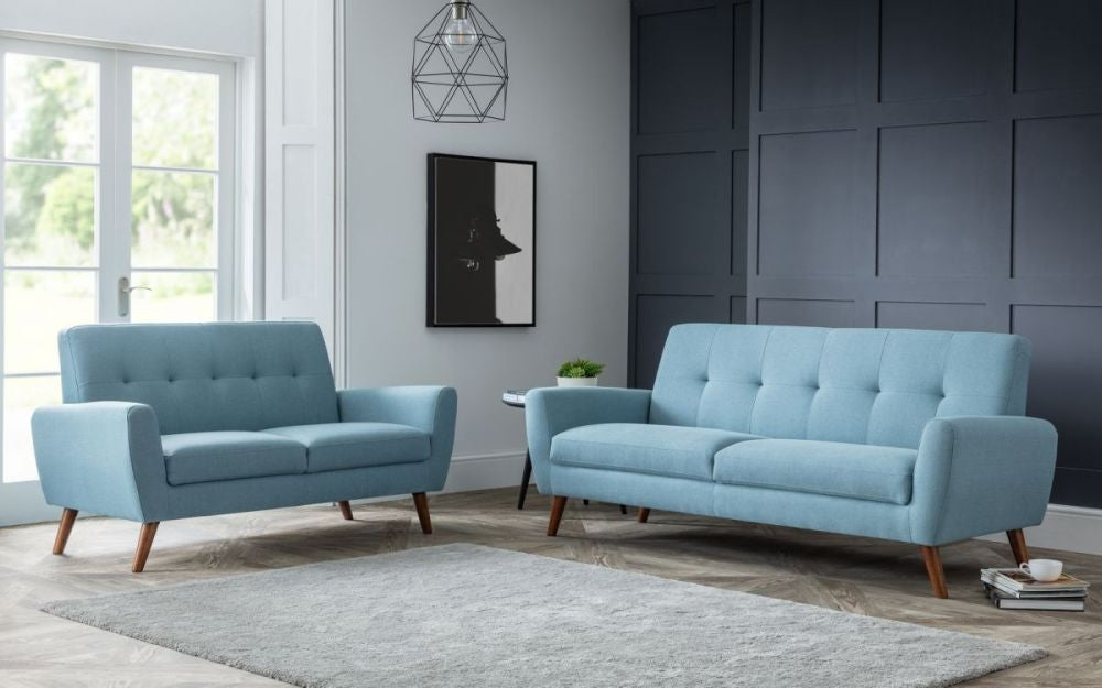 Monza Blue Fabric 2 Seater Sofa