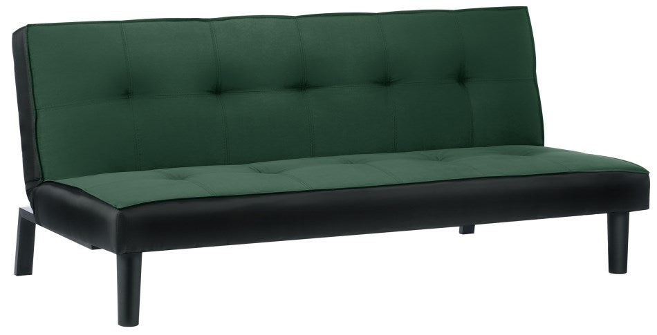 Aurora Green Velvet Click Clack Sofa Bed