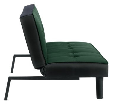 Aurora Green Velvet Click Clack Sofa Bed