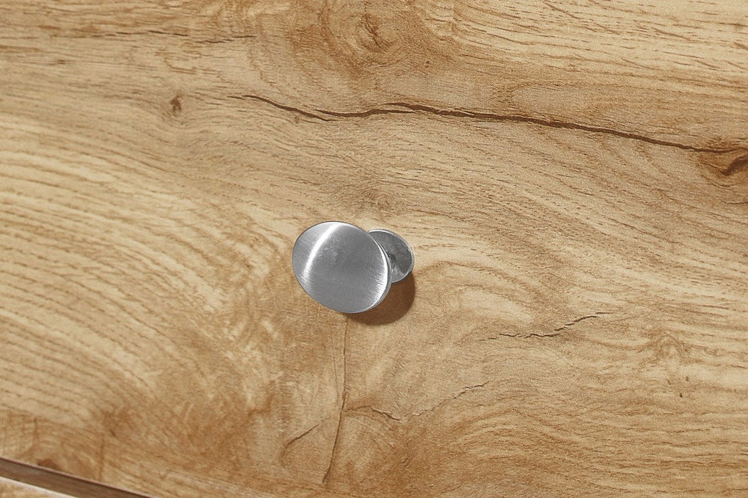 Hampstead Rustic Oak Effect Bedside Cabinet - 3 Drawers