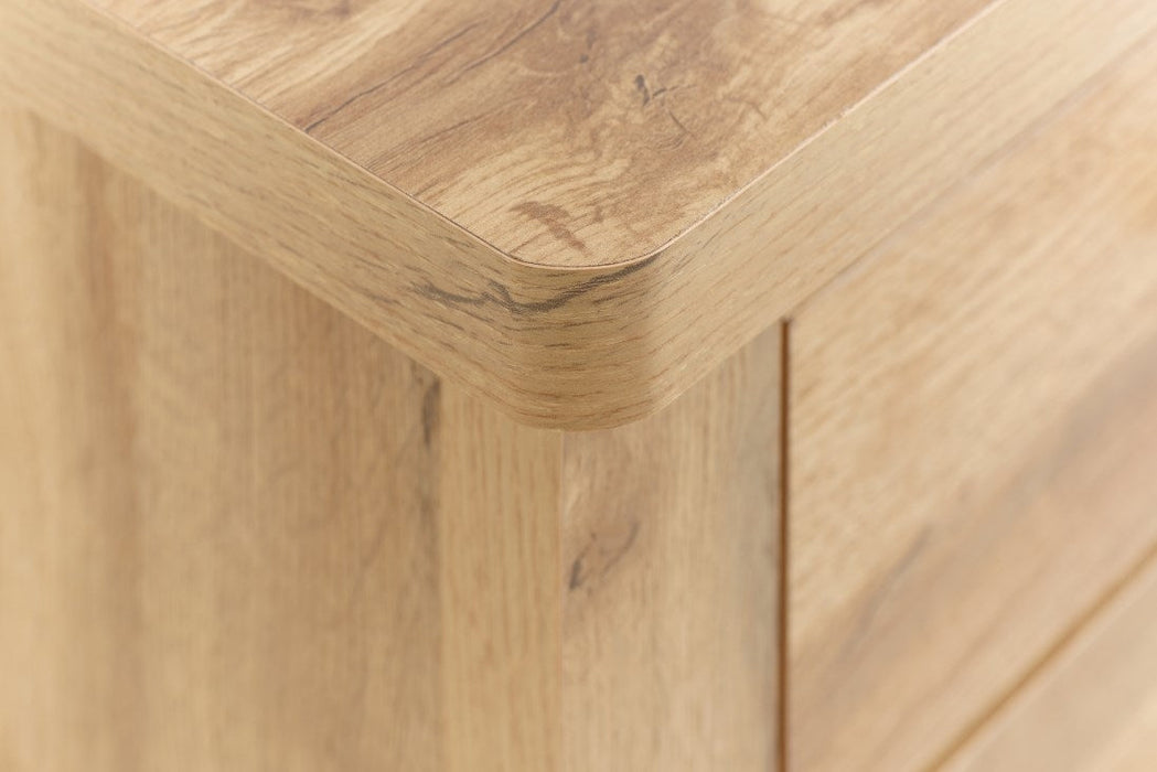 Hampstead Rustic Oak Effect Bedside Cabinet - 3 Drawers