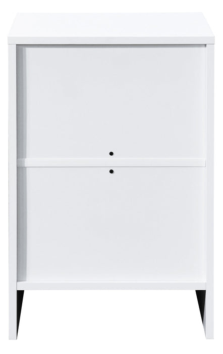 Oslo White 3 Drawer Bedside Cabinet