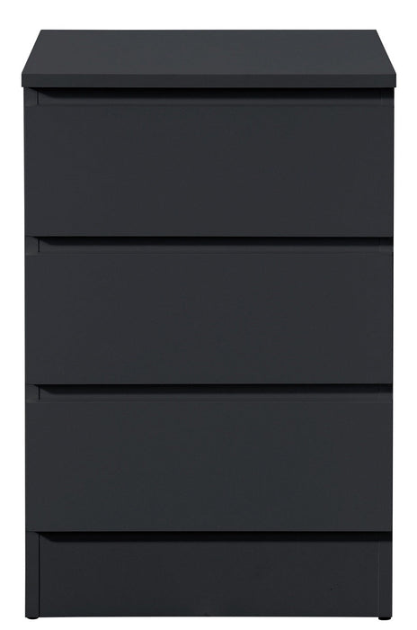 Oslo Black 3 Drawer Bedside Cabinet
