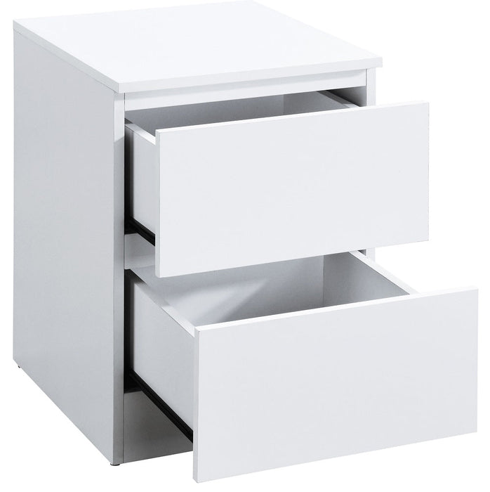 Oslo White 2 Drawer Bedside Cabinet