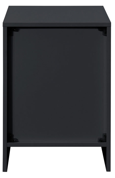 Oslo Black 2 Drawer Bedside Cabinet