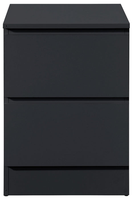 Oslo Black 2 Drawer Bedside Cabinet