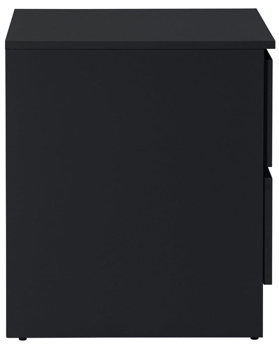 Oslo Black 2 Drawer Bedside Cabinet