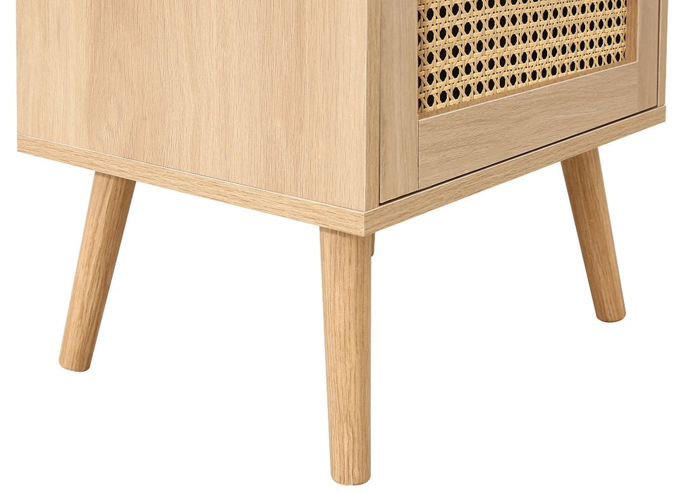 Croxley Oak Rattan 2 Drawer Bedside Table - Sizes Available