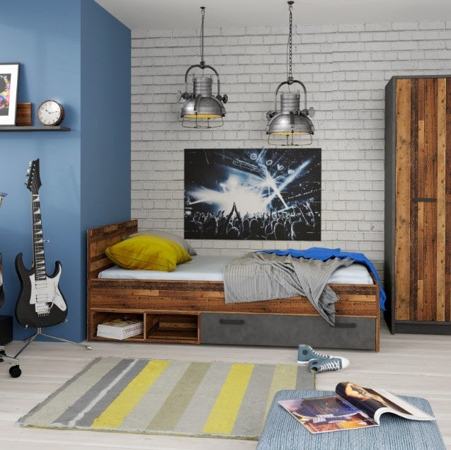 Brooklyn Single Bed 120cm in Walnut
