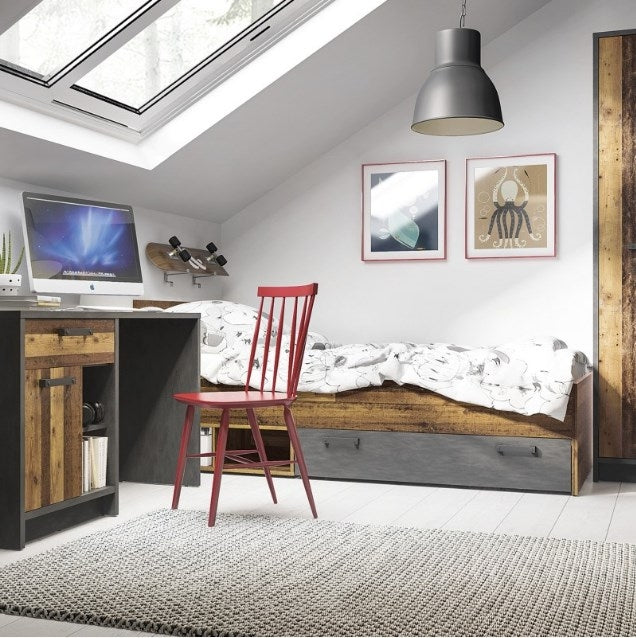 Brooklyn Single Bed 90cm in Walnut