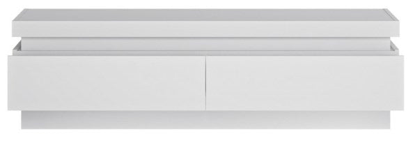 Lyon 2 Drawer TV Cabinet in White and High Gloss